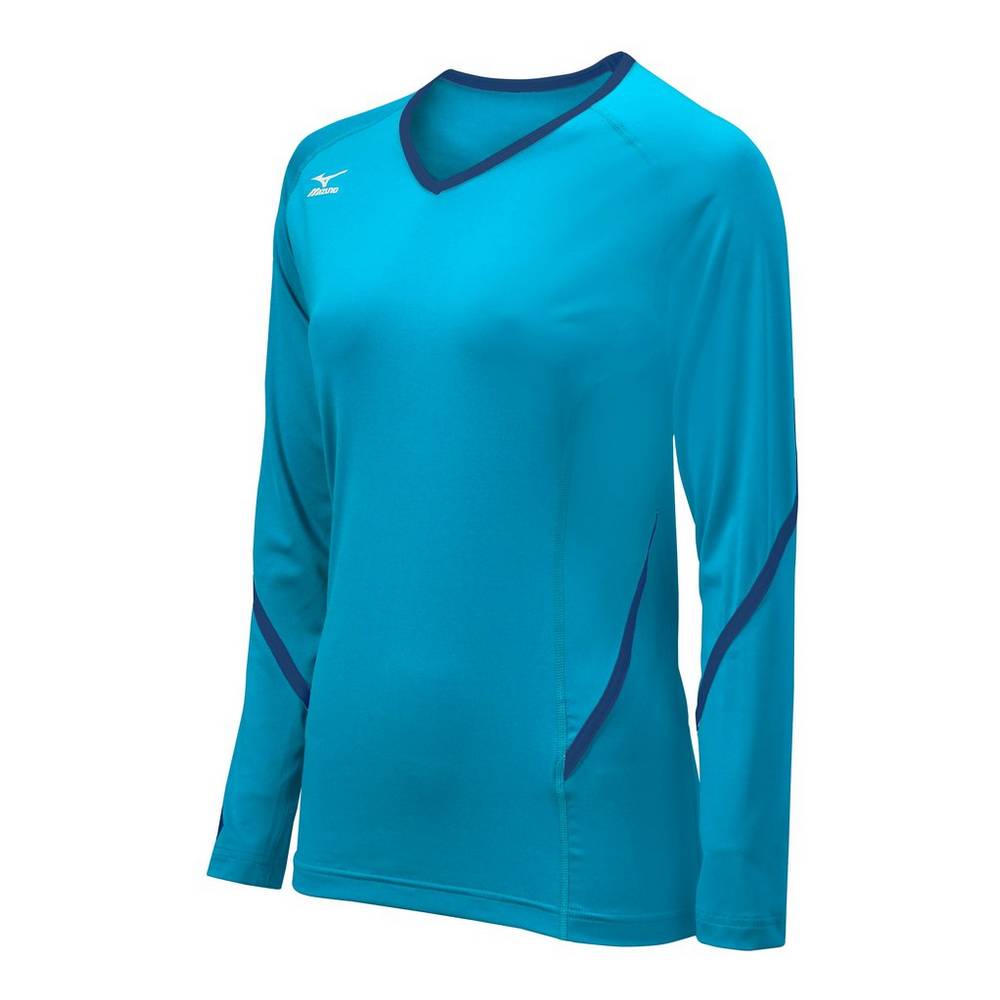 Mizuno Techno Generation Long Sleeve Női Mezek Világos Kék/Sötétkék YEH081453